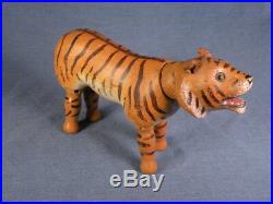 Most Awesome Schoenhut Circus Animal Glass Eye Tiger Great Condition Antique Toy