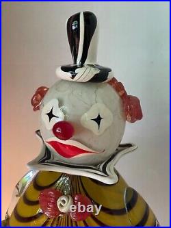 Murano Art Glass Clown Sculpture Figurine (17) 6+ Lbs. MCM Label Italy Rare