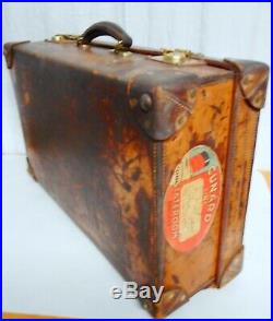 Nice Antique Leather Suitcase Drew & Sons Makers Piccadilly Circus London