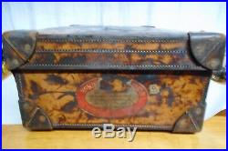 Nice Antique Leather Suitcase Drew & Sons Makers Piccadilly Circus London