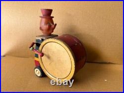 Old Antique Vintage Wind Up Circus Boy Playing Dram Litho Tin Toy Collectible