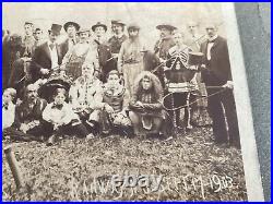 Original 6x8 Antique 1903 Photograph Amateur Circus Rahway NJ Sideshow Freaks