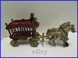 Original Antique Cast Iron Antique Kenton Overland Circus Wagon