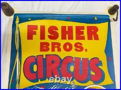 Original Antique Fisher Bros Circus Poster Tiger Clowns Acrobats Arkansas #2