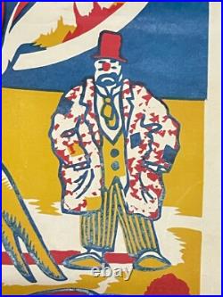 Original Antique Fisher Bros Circus Poster Tiger Clowns Acrobats Arkansas #2