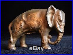 Original Antique Piggy Bank Cast Iron Jumbo Elephant Circus Bank Ex. Cond