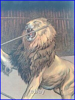 Original Circus Poster Ad Cirque Pinder Lions Alfred Court Antique