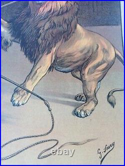 Original Circus Poster Ad Cirque Pinder Lions Alfred Court Antique