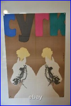 Original Polish Vintage Circus Poster CYRK Horse Heads L. Majewski 1975