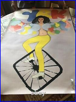 Original Polish Vintage Circus Poster CYRK -unicycle Girl 1972