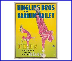 Original Vintage 1948 Ringling Bros and Barnum Bailey Poster Incredible Unus