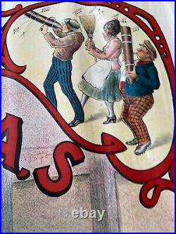 Original Vintage French Circus Trio Barona Poster Circa 1910