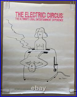 Original Vintage Poster Electric Circus Man Woman Toaster 1960s NYC Nightclub