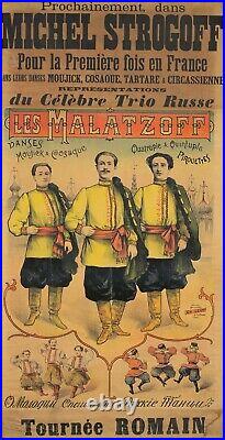 Original Vintage Poster French Les Malatzoff Russian Dancers Circus 1898