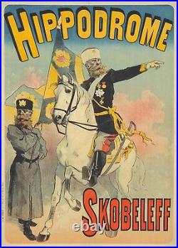 Original Vintage Poster Jules Cheret Hippodrome Skobeleff Russian General 1888