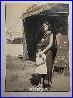 Original antique 1920s sideshow mabel darpel texas circus tent tattoo photo 2x3