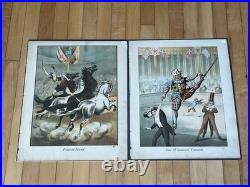 Pair Of Circus Lithographs J. W. Hart 19th Century Antique Prints Clown And Horse Pair Of Circus Lithographs J. W. Hart 19th Century Antique Prints Clown And Horse