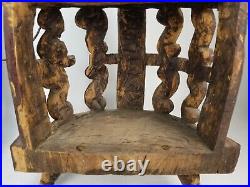 Pair of Chinese China Polychrome wood Miniature Dragon Carnival Circus Cages