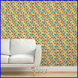 Peel-and-Stick Removable Wallpaper Circus Carnival Retro Rust Mid-Century
