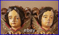 Pr carved angel putti cherub antique polychrome Italy carnival circus German USA