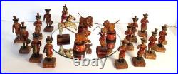 RARE 18 Piece Set Antique Victorian Hand-Carved Painted Folk Art Circus Figures