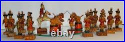 RARE 18 Piece Set Antique Victorian Hand-Carved Painted Folk Art Circus Figures