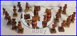 RARE 18 Piece Set Antique Victorian Hand-Carved Painted Folk Art Circus Figures
