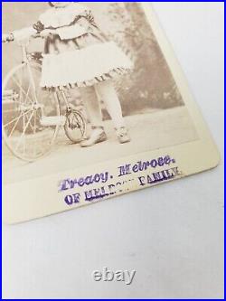 RARE! 1800s TREACY MELROSE CDV Photo? Circus Family Highwheel Bike Act/Sideshow