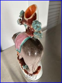 RARE 7 Staffordshire figure group Spill Vase Elephant Circus 1860