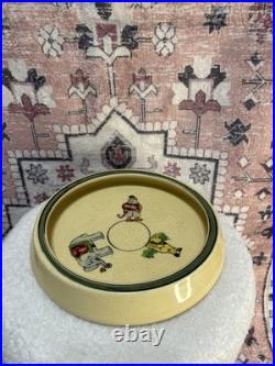 RARE Antique Roseville Pottery Hand Painted Weighted Baby Bowl Circus Act