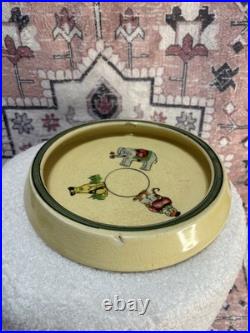 RARE Antique Roseville Pottery Hand Painted Weighted Baby Bowl Circus Act