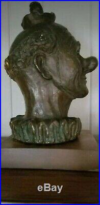 RARE Vintage Antique Circus Clown Head Bust Signed Boker Excellent Condition
