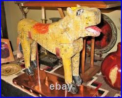 RARE! Vintage Jaguar Latin American Folk Art Carousel Circus Animal Kiddie Ride