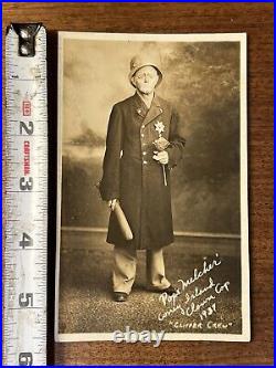 RPPC Pops Melcher CONEY ISLAND Clown Cop 1937 Side Show Performer Photo New York