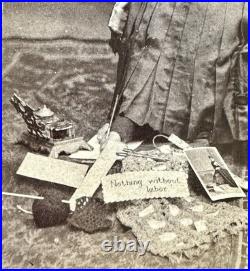 Rare 1870s CDV Photo Sideshow Circus Disabled FOOT WRITER Like Ann E. Leak