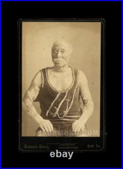 Rare 1890 Cabinet Card Photo Piebald Black Leopard Man Sideshow Circus Freak Rare 1890 Cabinet Card Photo Piebald Black Leopard Man Sideshow Circus Freak