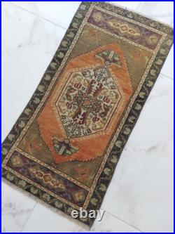 Rare 1900s Antique Prayer Rug Handmade Decor Floral Geometric Free Shipping Rug