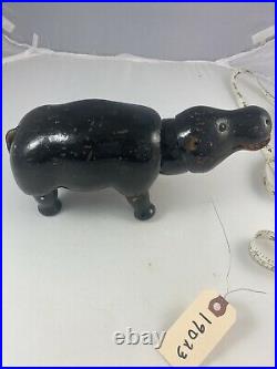Rare Antique Composition Schoenhut Circus Hippopotamus Doll! Glass Eyes 19023
