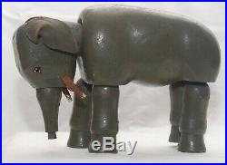 Rare Antique Original Schoenhut Humpty Circus Wood Elephant Glass Eyes No Tail
