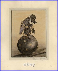 Rare Antique Print-CIRCUS MONKEY-BALL-Hoytema-1910