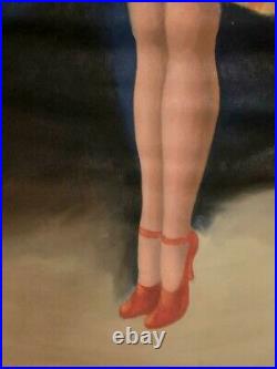 Rare Antique Sideshow Traveling Circus Illustration Art Painting Dancing Woman