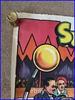 Rare Antique Super Dodgem Poster 1920's / 1930's