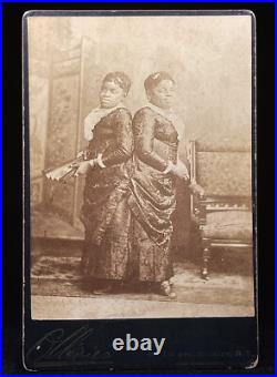 Rare Cabinet Card Circus Barnum Millie Christine Conjoined African Twins Rare Cabinet Card Circus Barnum Millie Christine Conjoined African Twins