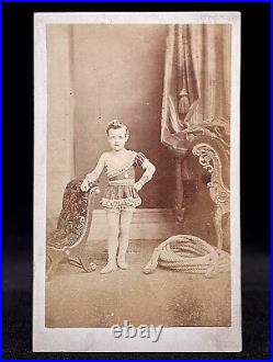 Rare Circus CDV Superb Photo Of Little Venus The Child Wire Walker 1874