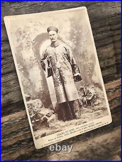 Rare Circus Sideshow Barnum Freak The Chinese Giant Antique Photo Signed Freak