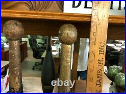 Rare Huge Pair Wood Indian Juggling Pins Clubs Exercise Weights Circus Prop