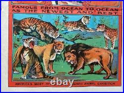 Rare Original Antique WHEELER & SAUTELLE Circus Carnival Poster Great Litho