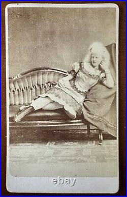 Rare Pose Of Albino Girl Signed Aggie Zalutia Sideshow Circus 1800s CDV Barnum