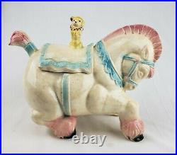 Rare Vintage 1950's Brush McCoy Pottery Circus Horse with Dog Cookie Jar Pony