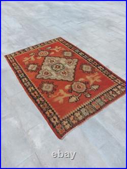 Recional Super Rare Antique Oushak Carpet Floral and Geometric Decor Rug